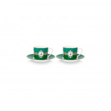 Pip Studio Love Birds Emerald-Green Cappuccinotasse Set 4-tlg. 0,25 L
