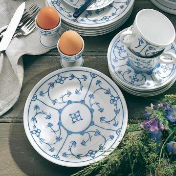 Kahla Blau Saks - Indisch Blau - Strohblumenmuster