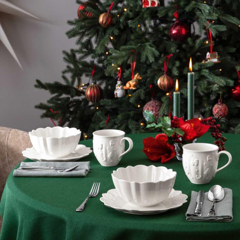 Villeroy & Boch Weihnachtsteppich Toy's Delight - 160cm Rund, Creme-Rot