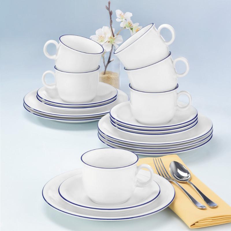 Seltmann Weiden Highline Servizio Da Tavola 30 Pezzi - Porcellana Tedesca Resistente Per 6 Persone - Piatti, Tazze, Ciotole - Lavabile In Lavastoviglie E Microonde