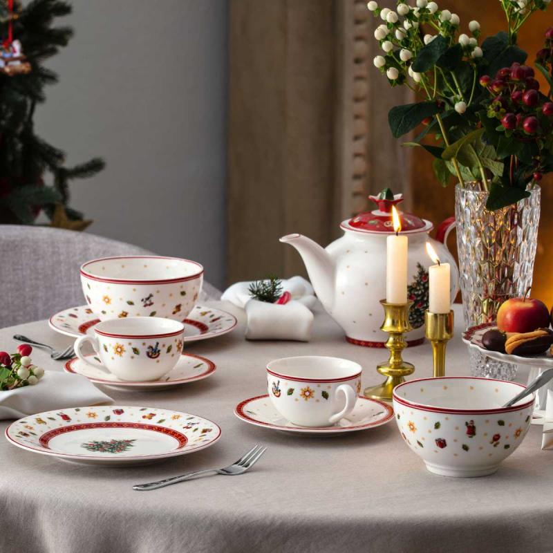 Villeroy &ap; Boch – Toy's Delight Piatto Fondo Rosso e Bianco, Adatto per