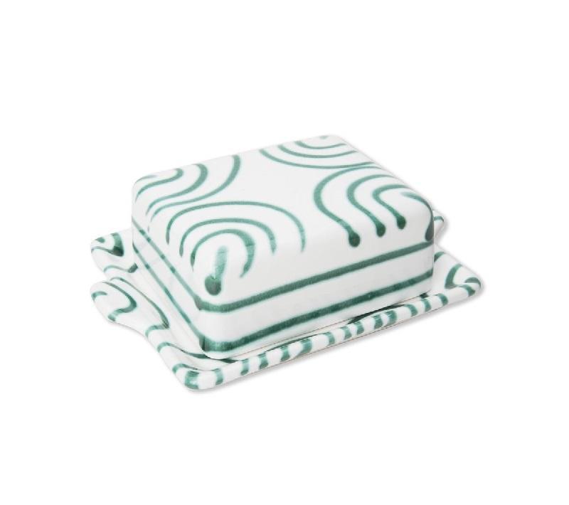 Gmundner Keramik Grüngeflammt Butter dish 125 g