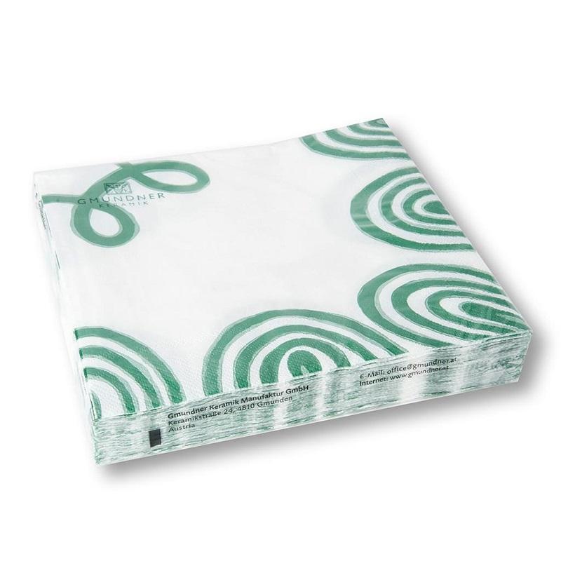 Gmundner Keramik Grüngeflammt Napkins Lunch 33x33 cm 20 pieces