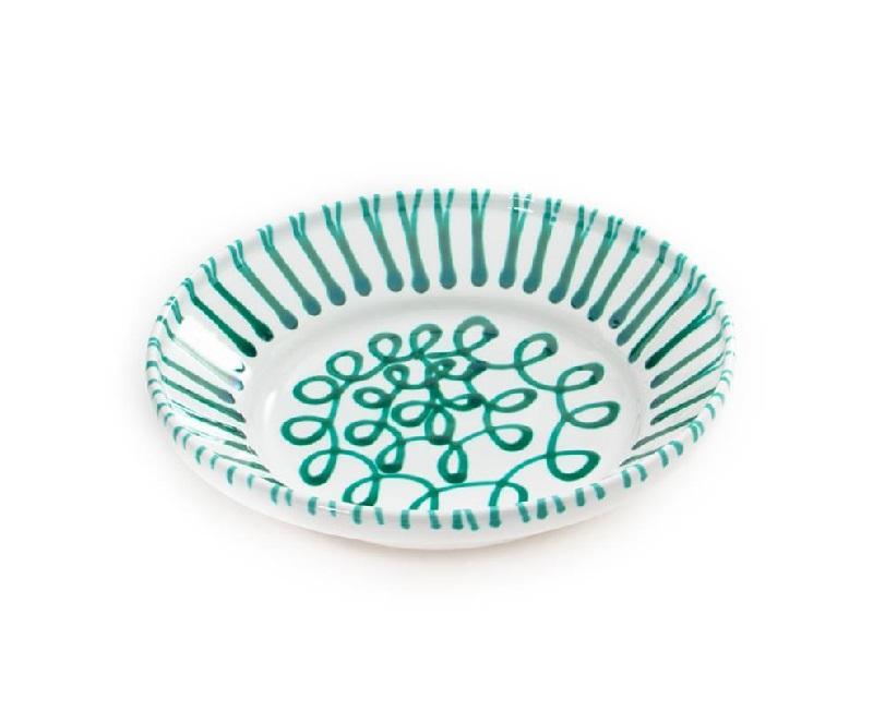 Gmundner Keramik Grüngeflammt Bowl without handle d: 32 cm / h: 7.4 cm