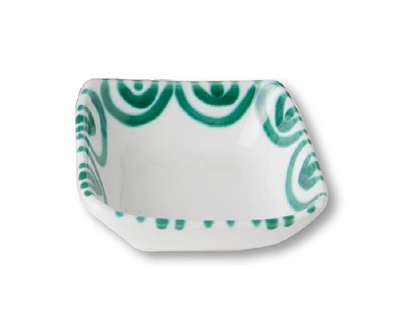 Gmundner Keramik Grüngeflammt Square bowl 9x9x3.4 cm