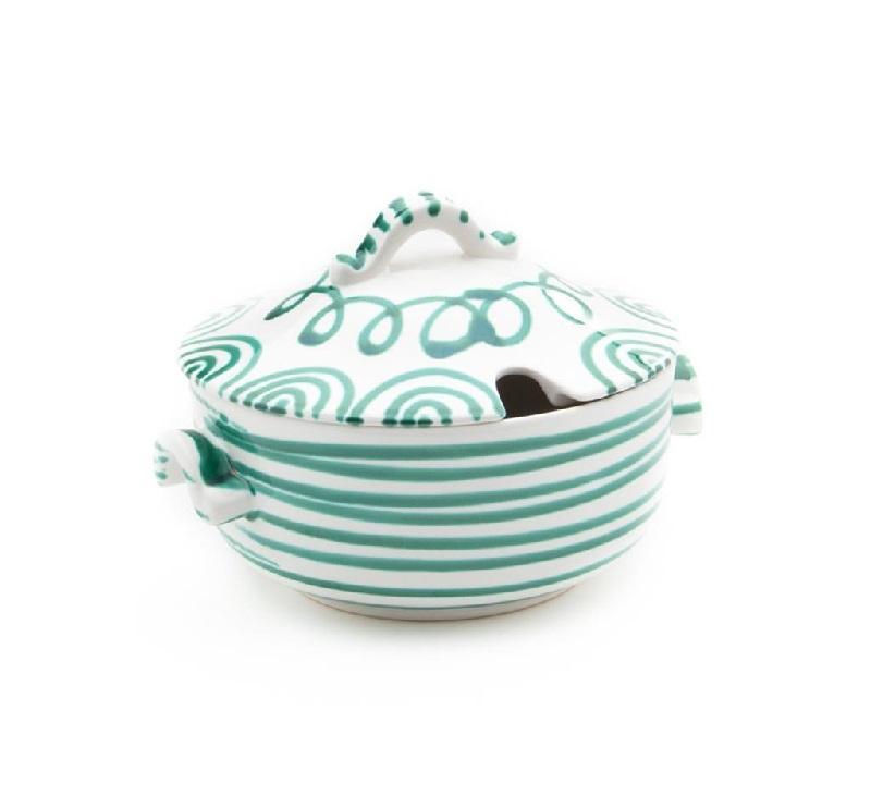 Gmundner Keramik Grüngeflammt Smooth soup pot 2 L / h: 18 cm