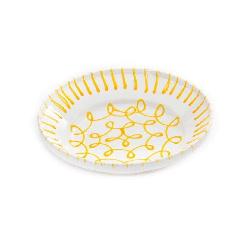 Gmundner керамика Gelbgeflammt Рисовая чаша без ручки d: 32 cm / h: 7,4 cm
