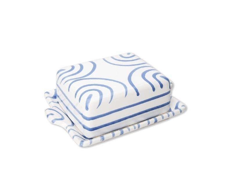 Gmundner Keramik Blaugeflammt Butter dish 125 g