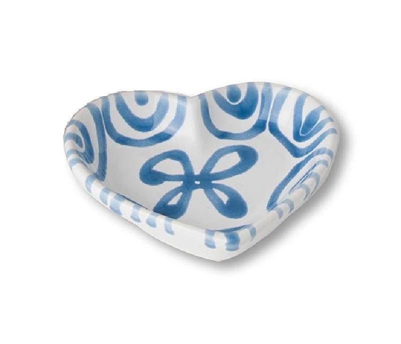 Gmundner керамика Blaugeflammt Сердечная раковина d: 10 cm / h: 2,4 cm