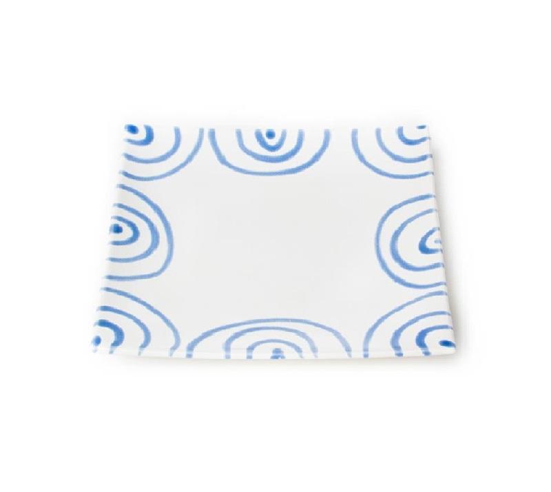 Gmundner Keramik Blaugeflammt Dessert plate / breakfast plate 20x20x2.6 cm