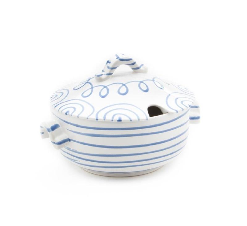 Gmundner Keramik Blaugeflammt Smooth soup pot 2 L / h: 18 cm