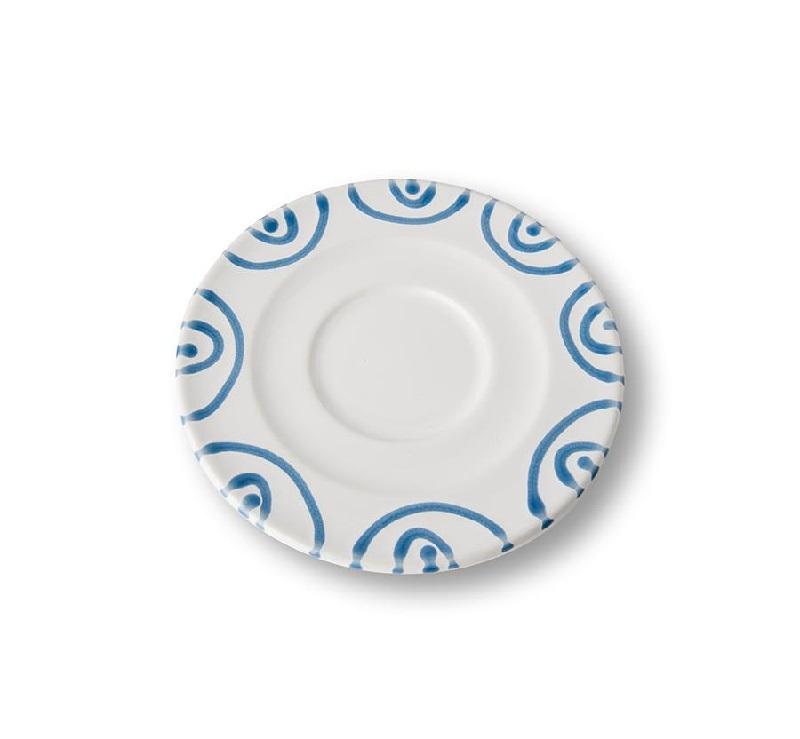 Gmundner Keramik Blaugeflammt Cappuccino-Untertasse Gourmet 14 cm
