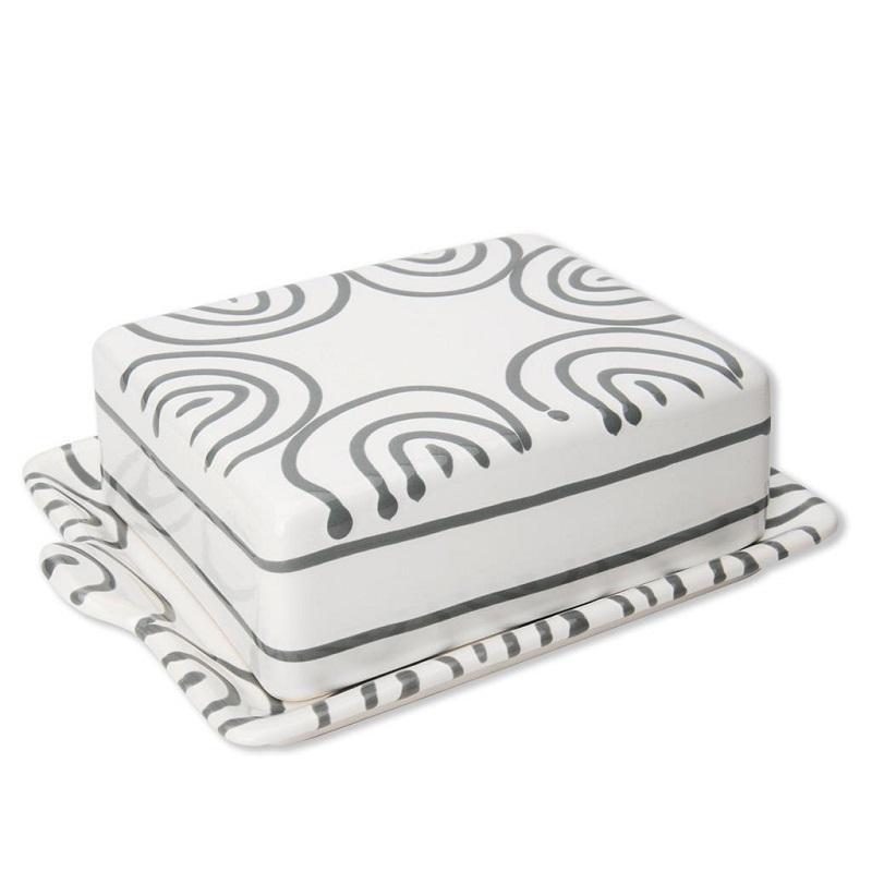 Gmundner Keramik Graugeflammt Butter dish 250 g