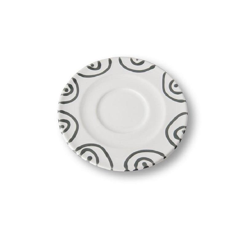 Gmundner Keramik Graugeflammt Cappuccino-Untertasse Gourmet d: 14 cm