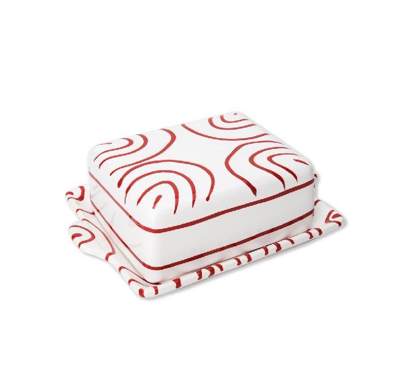 Gmundner Keramik Rotgeflammt Butter dish 125 g