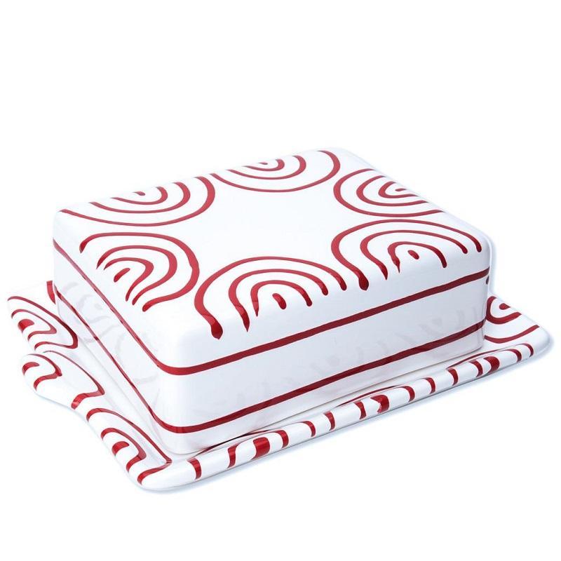 Gmundner Keramik Rotgeflammt Butter dish 250 g