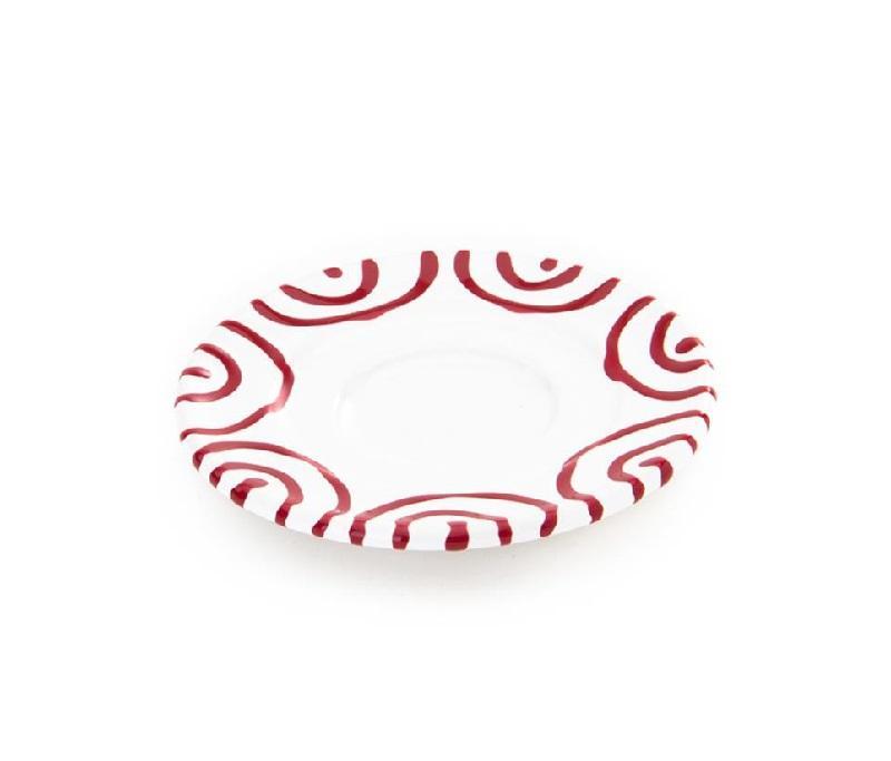 Gmundner Keramik Rotgeflammt Mokka-/Espresso-Untertasse Gourmet d: 11 cm