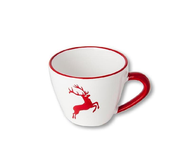 Gmundner Keramik Rubinroter Hirsch Cappuccino-Obertasse 0,16 L / h: 6,8 cm