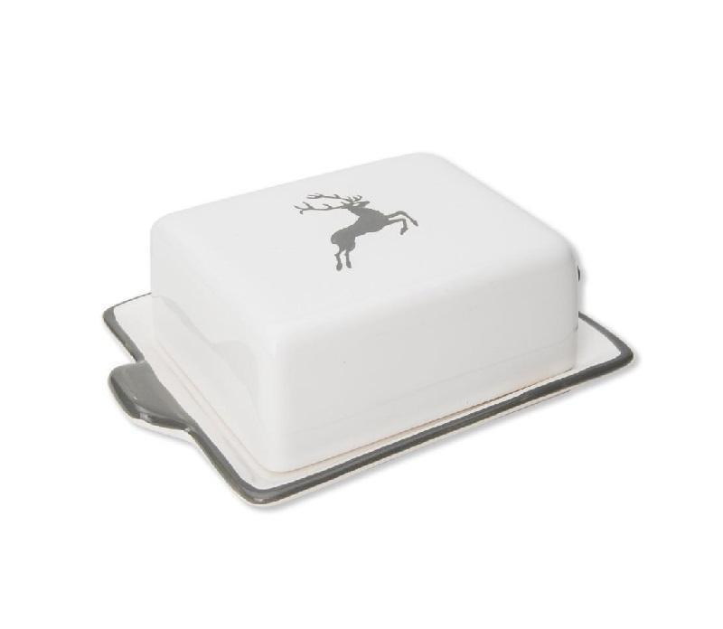 Gmundner Keramik Grauer Hirsch Butter dish 125 g