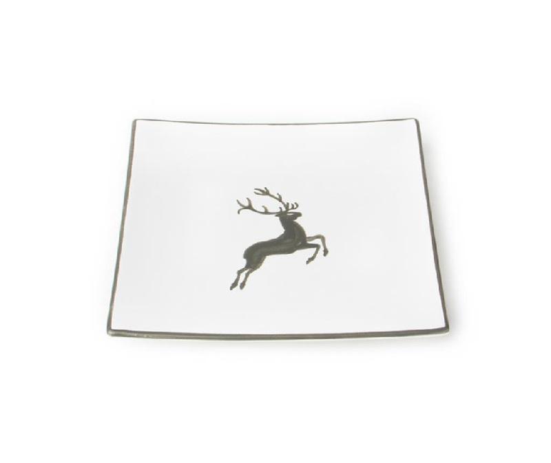 Gmundner Keramik Grauer Hirsch Dessert plate / breakfast plate 20x20x2.6 cm