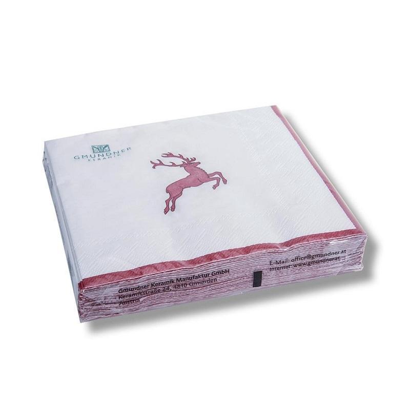 Gmundner Keramik Roter Hirsch Napkins Lunch 33x33 cm 20 pieces