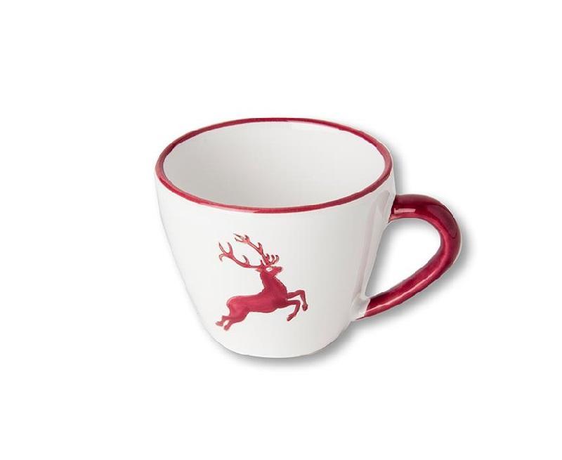 Gmundner Keramik Bordeauxroter Hirsch Cappuccino-Obertasse 0,16 L