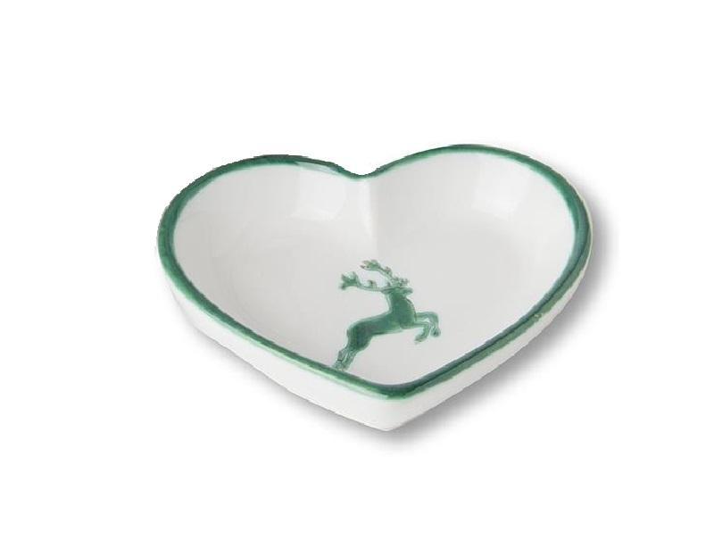 Gmundner Keramik Grüner Hirsch Heart shell d: 10 cm / h: 2.4 cm