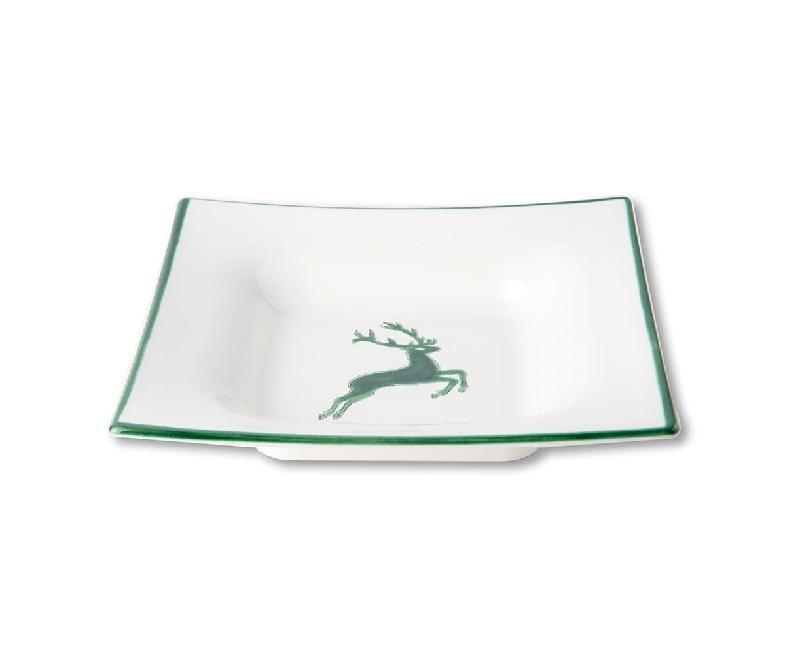 Gmundner Keramik Grüner Hirsch Soup plate 20x20x4.2 cm