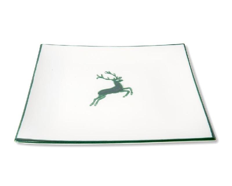 Gmundner Keramik Grüner Hirsch Dinner plate 26x26x2.2 cm