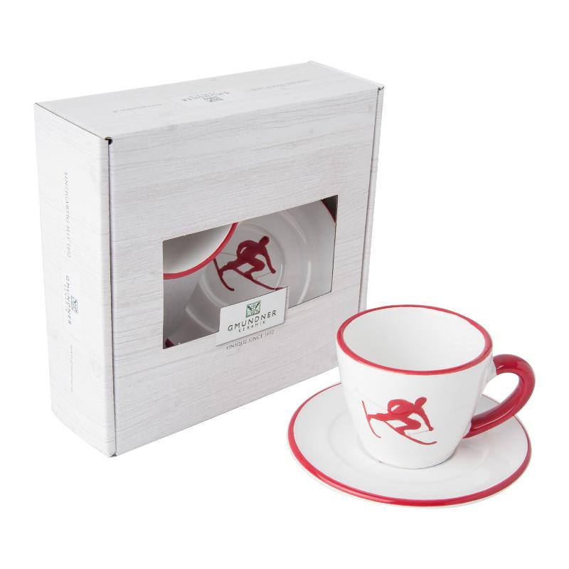 Gmundner Keramik Toni Rubinrot Espresso for you Set 2-tlg.
