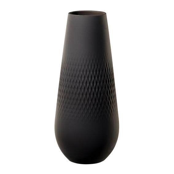 Villeroy & Boch Manufacture Collier Noir Vase Carré hoch 26 cm