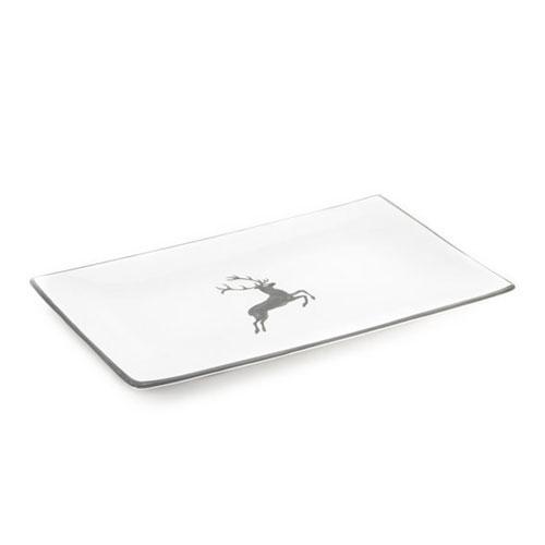 Gmundner Keramik Grauer Hirsch Rectangular plate 36x15x2.8 cm