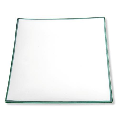 Gmundner Keramik Grüner Rand Square trend dinner plate 26x26 cm