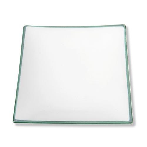 Gmundner Keramik Grüner Rand Dessert plate / breakfast plate 20x20x2.6 cm
