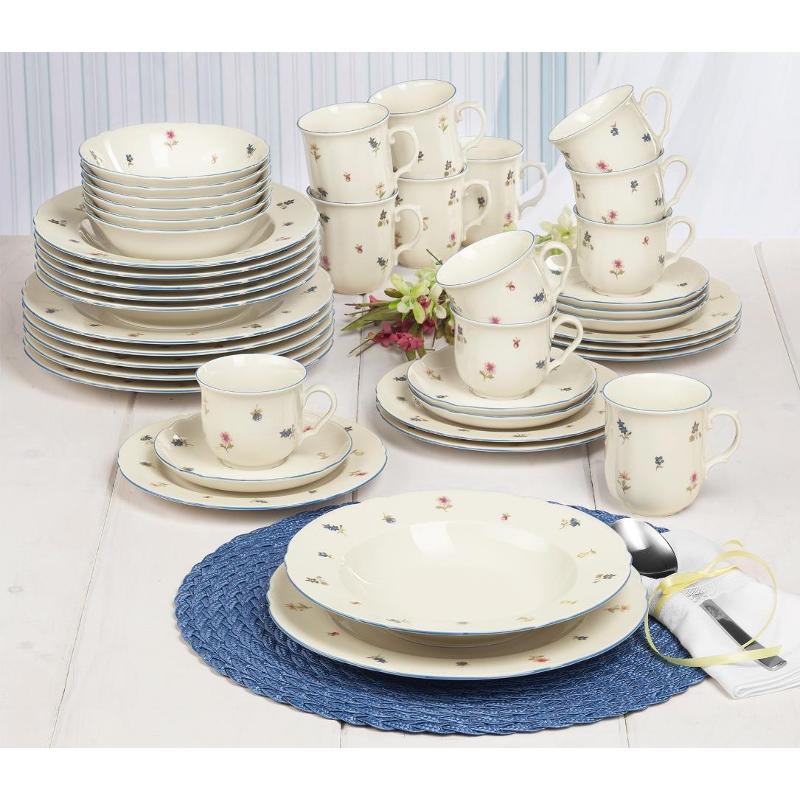 SELTMANN WEIDEN Service De Table 12 Pièces BT - Beat - Forme : Rond Avec Relief Rainuré - Style Moderne - Blanc : Seltmann Weiden