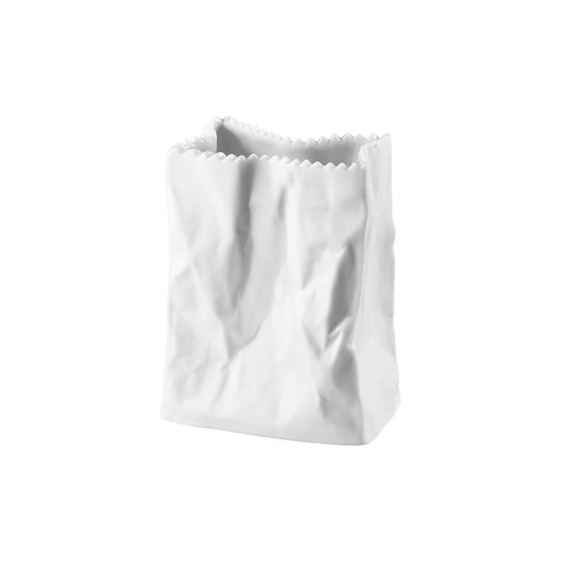 Rosenthal studio-line Do not litter Bag-shaped vase white matte 10 cm