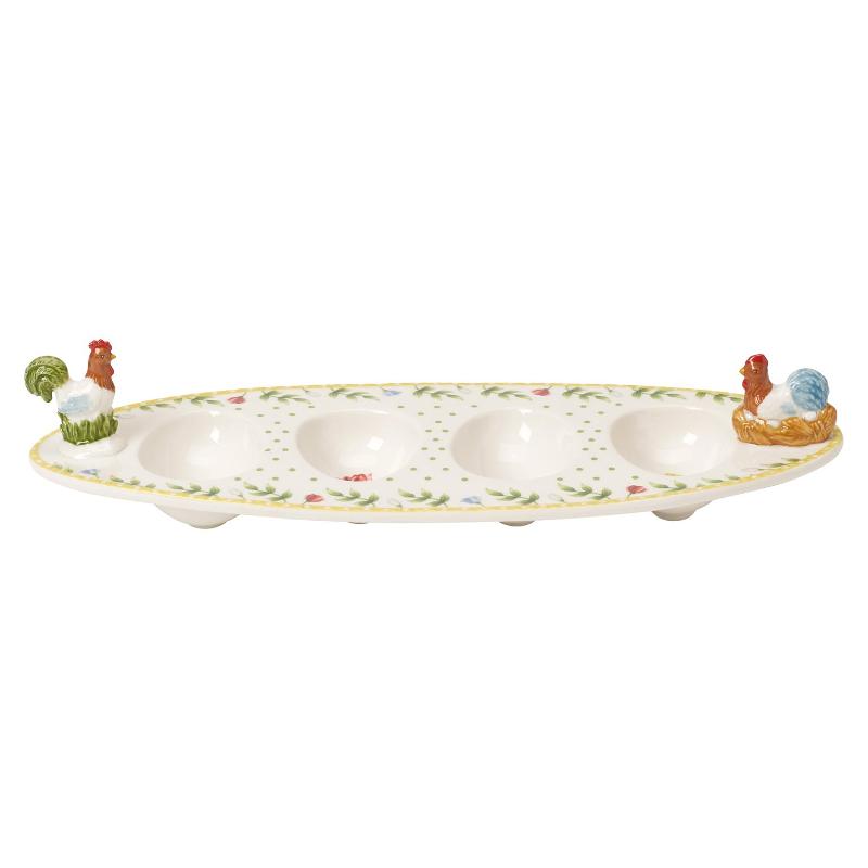 Villeroy & Boch Spring Awakening Egg Boat Rooster & Hen 31x12 cm