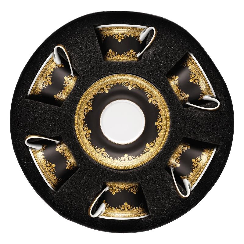 Rosenthal Versace I love Baroque - Nero Teetasse 0,22 L 6x Obertasse / 6x Untertasse