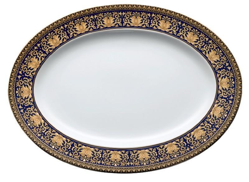 Rosenthal meets Versace Medusa blue Oval plate 34 cm