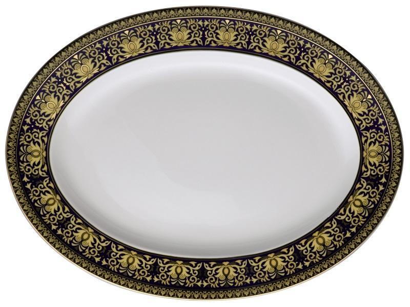 Rosenthal meets Versace Medusa blue Oval plate 40 cm