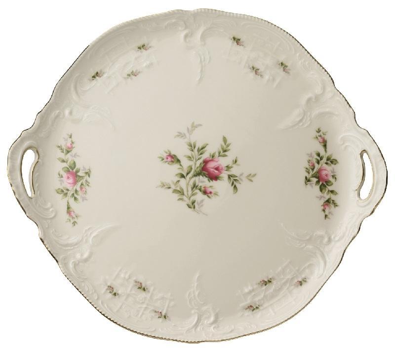 Rosenthal Sanssouci Elfenbein Moosrose neu Tortenplatte 32 cm