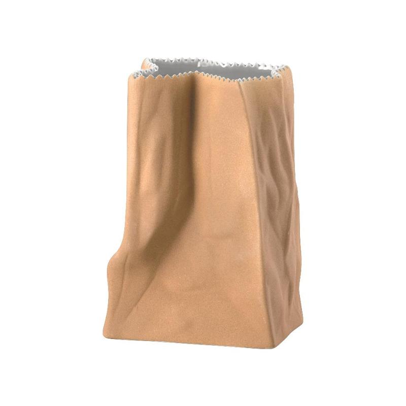 Rosenthal studio-line Tütenvasen Vase Light brown matte in gift box 14 cm