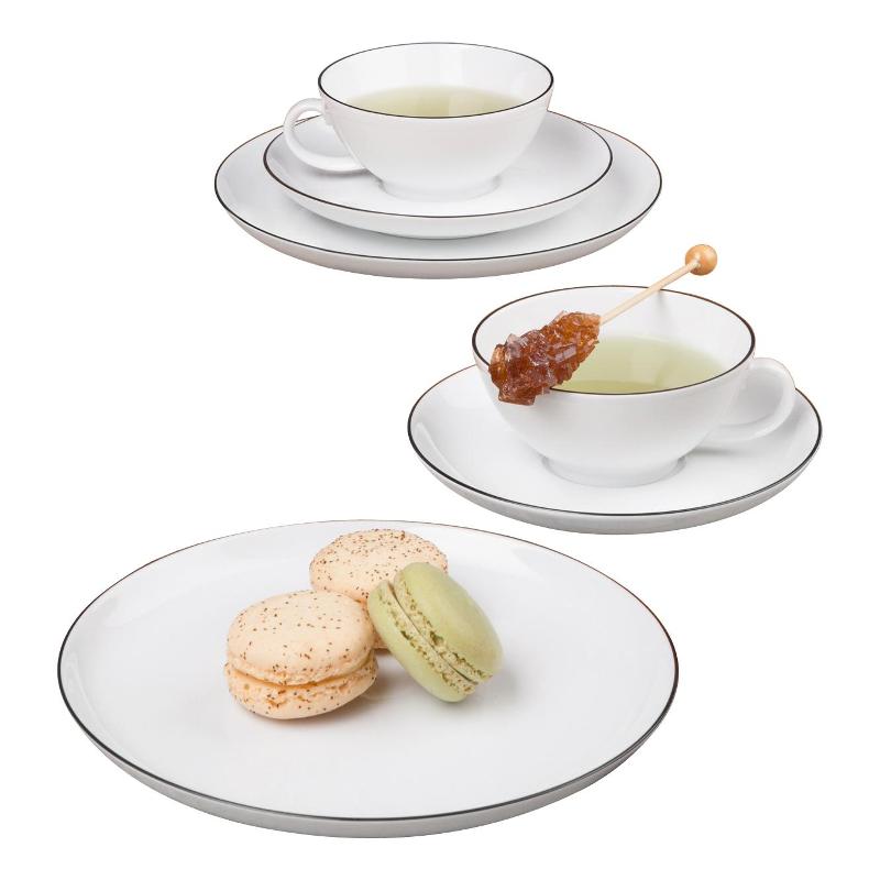 Seltmann Weiden Lido Black Line Small tea set 18 pieces