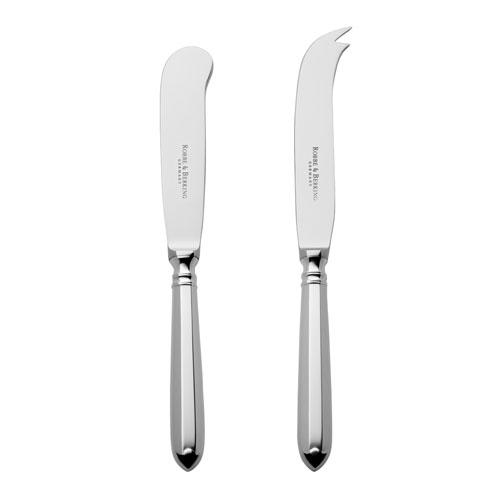 Robbe & Berking Navette Butter/cheese cutlery with steel blade 150 gr. silver-plated