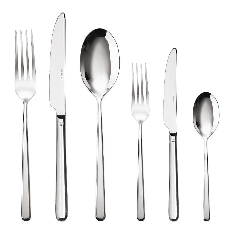 Sambonet Linear - Edelstahl 18/10 Cutlery set 36 pcs. Full tang / Monoblock