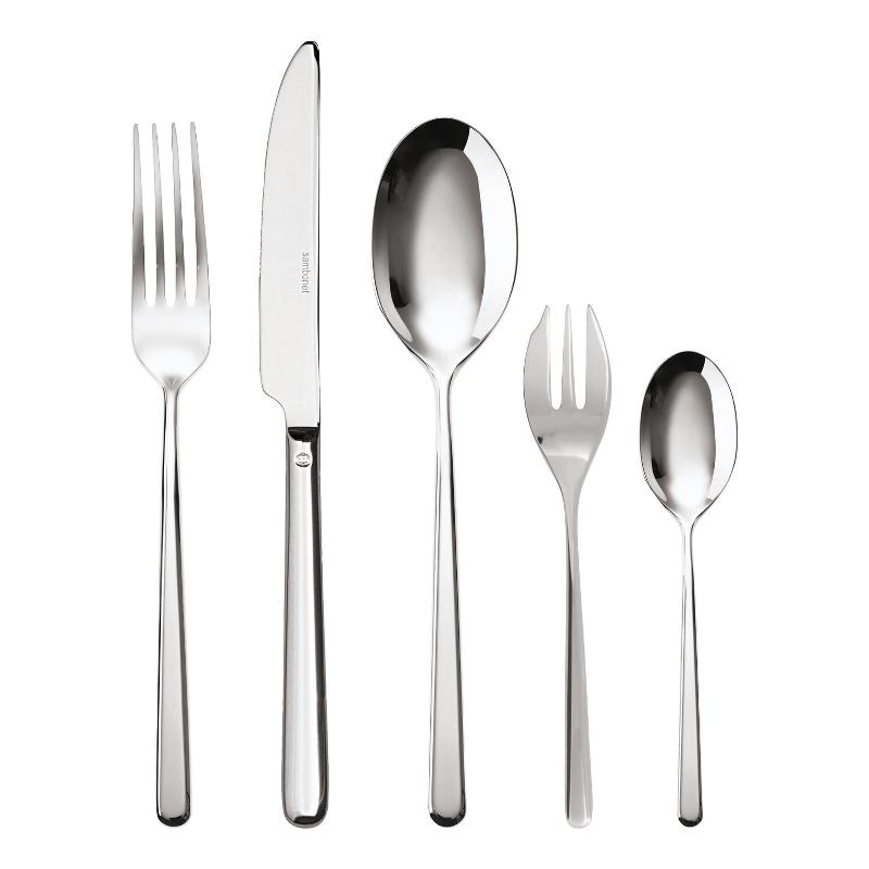 Sambonet Linear - Edelstahl 18/10 Cutlery set 30 pcs. Full tang / Monoblock
