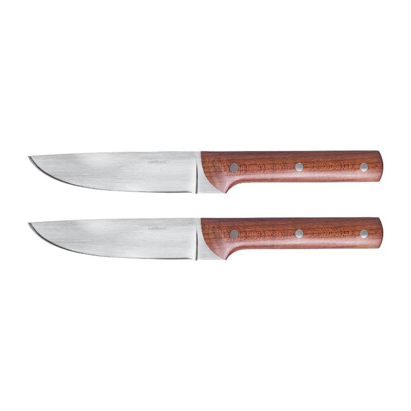 Sambonet Porterhouse - Ahornholz Steak knife set, smooth blade 2 pcs