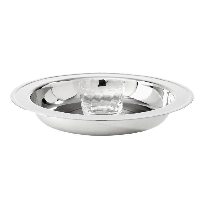 Sambonet Elite - Edelstahl 18/10 Oyster plate with crystal insert 31 cm