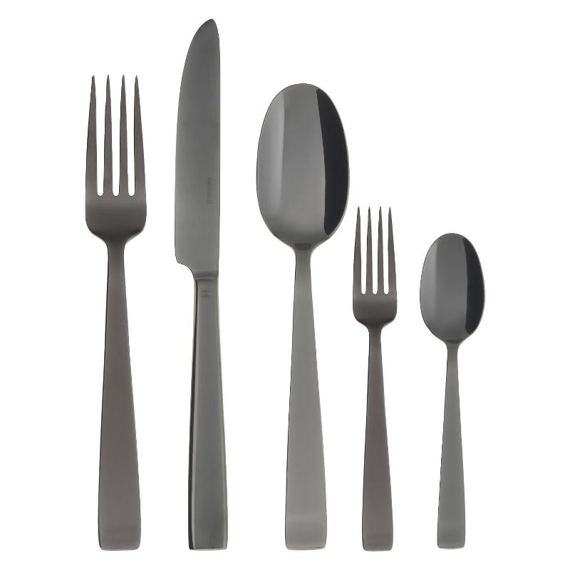 Sambonet Flat - Edelstahl / PVD schwarz 30-piece full tang cutlery set / monoblock