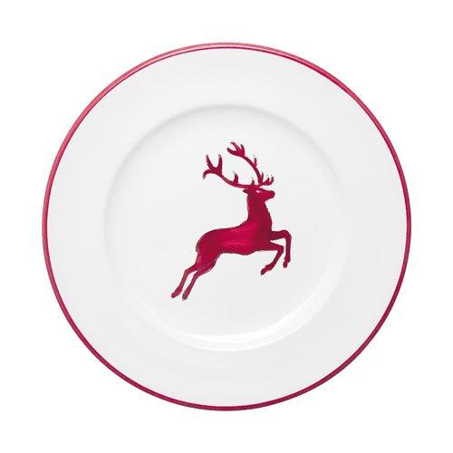 Gmundner керамика Rubinroter Hirsch Десертная тарелка / завтрак тарелка Гурме d: 22 cm / h: 2,2 cm